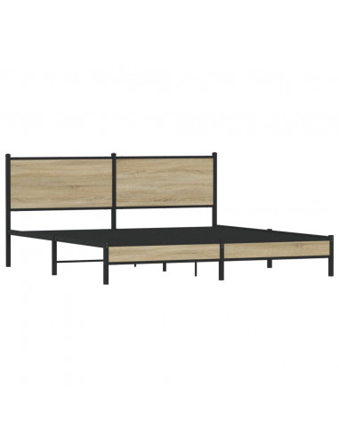 Giroletto senza Materaso in Metallo Rovere Sonoma 180x200 cm