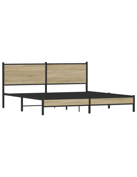 Giroletto senza Materaso in Metallo Rovere Sonoma 180x200 cm