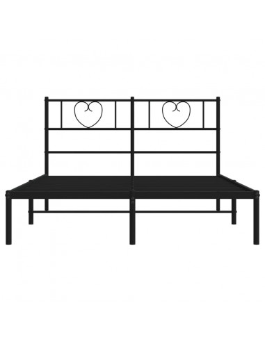 Giroletto con Testiera in Metallo Nero 120x190 cm