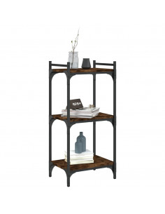 Libreria a 3 Ripiani Rovere Fumo 40x30x86 cm Legno Multistrato 2