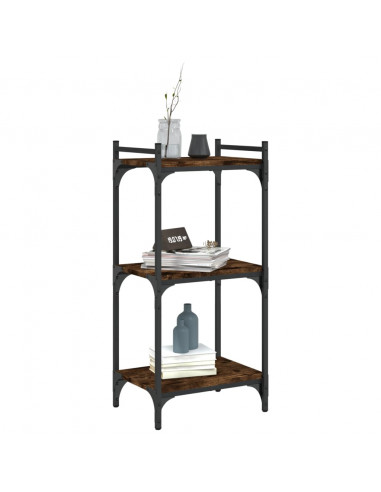 Libreria a 3 Ripiani Rovere Fumo 40x30x86 cm Legno Multistrato