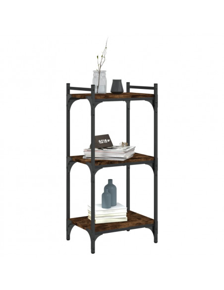 Libreria a 3 Ripiani Rovere Fumo 40x30x86 cm Legno Multistrato