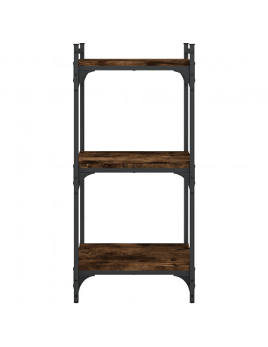 Libreria a 3 Ripiani Rovere Fumo 40x30x86 cm Legno Multistrato