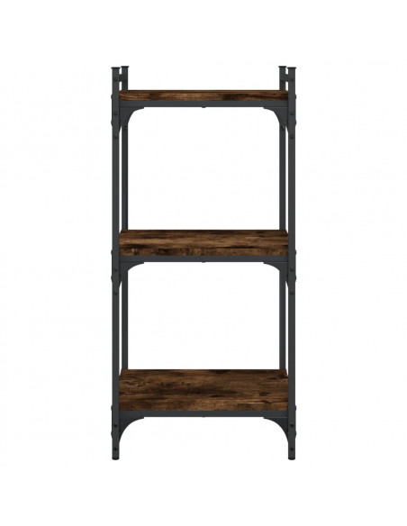 Libreria a 3 Ripiani Rovere Fumo 40x30x86 cm Legno Multistrato