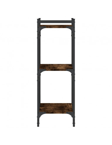 Libreria a 3 Ripiani Rovere Fumo 40x30x86 cm Legno Multistrato