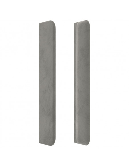 Testiera ad Orecchio Grigio Chiaro 163x16x118/128 cm in Velluto