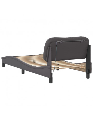 Giroletto con Luci LED Grigio 80x200 cm in Similpelle