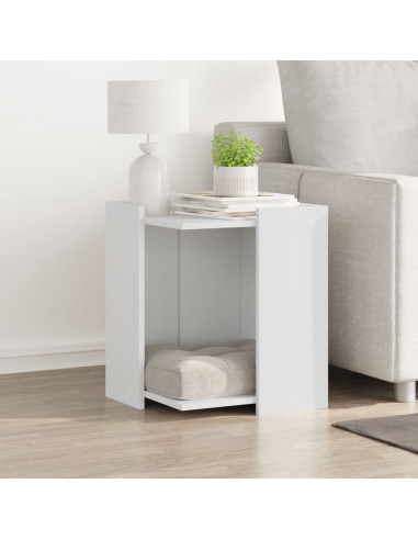 Recinto per Lettiera per Gatti Bianco 80x50x45 cm in Truciolato