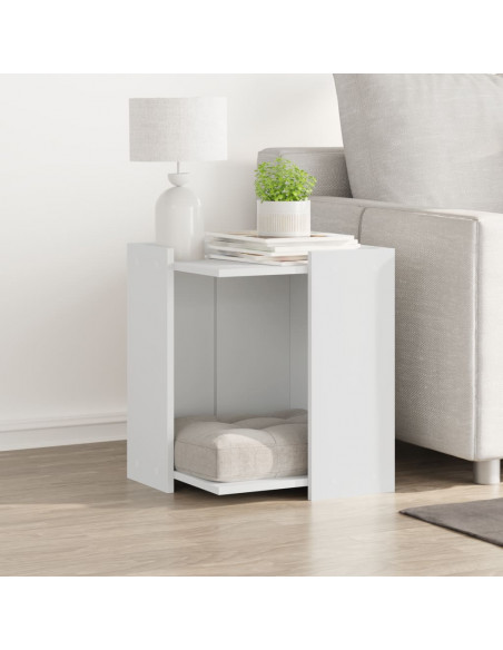 Recinto per Lettiera per Gatti Bianco 80x50x45 cm in Truciolato