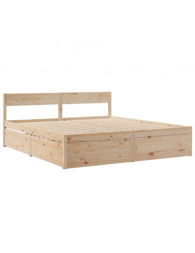 Giroletto con Cassetti 180x200 cm in Legno Massello di Pino