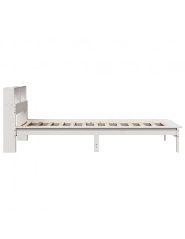 Letto Libreria senza Materasso Bianco 90x190 cm Massello Pino