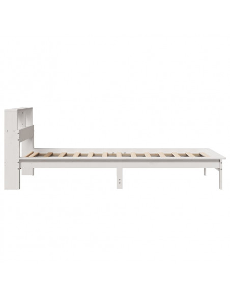 Letto Libreria senza Materasso Bianco 90x190 cm Massello Pino