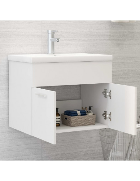 Mobile Sottolavabo Bianco 60x38,5x46 cm in Legno Multistrato
