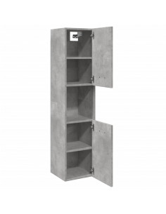 Mobile Pensile da Bagno Grigio Cemento 30x30x130cm Truciolato 2