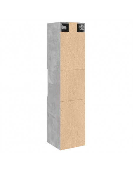 Mobile Pensile da Bagno Grigio Cemento 30x30x130cm Truciolato