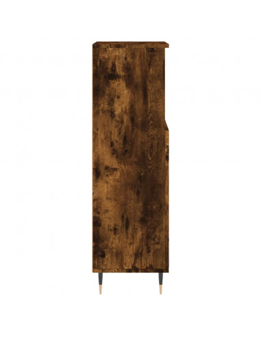 Armadietto Bagno Rovere Fumo 30x30x100 cm in Legno Multistrato