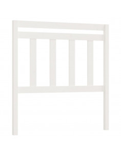Testiera per Letto Bianca 96x4x100 cm in Legno Massello di Pino 2
