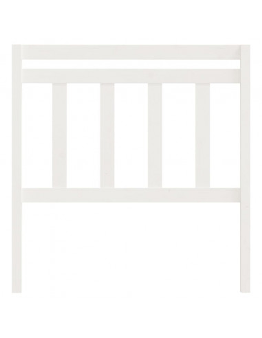 Testiera per Letto Bianca 96x4x100 cm in Legno Massello di Pino