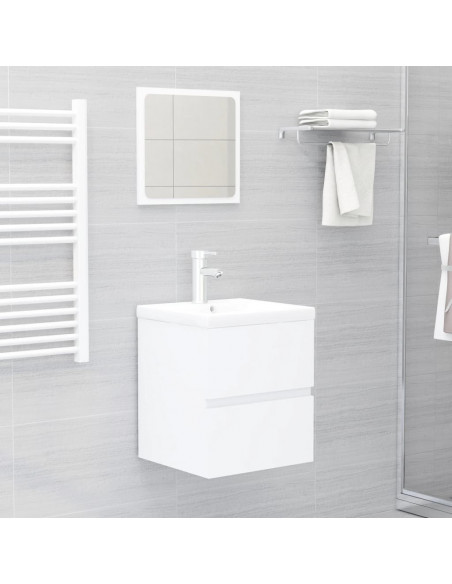 Mobile Lavabo Bianco 41x38,5x45 cm in Legno Multistrato
