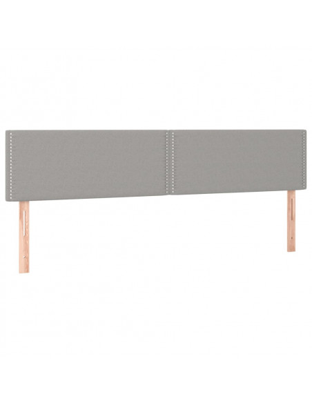 Testiera 2 pz Grigio Chiaro 90x5x78/88 cm in Tessuto