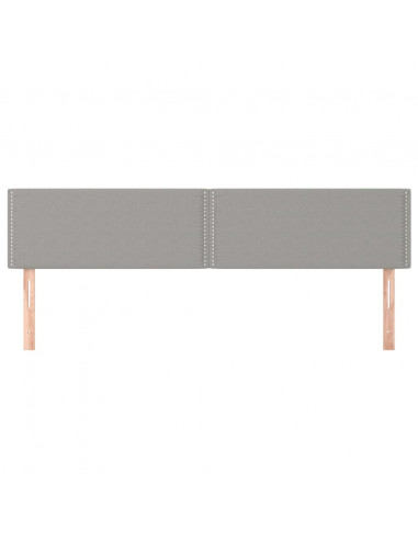 Testiera 2 pz Grigio Chiaro 90x5x78/88 cm in Tessuto