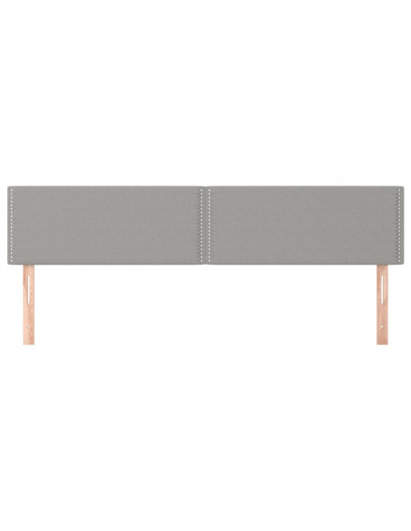 Testiera 2 pz Grigio Chiaro 90x5x78/88 cm in Tessuto