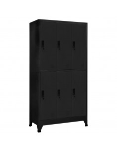 Armadietto con Serratura Nero 90x45x180 cm in Acciaio 2