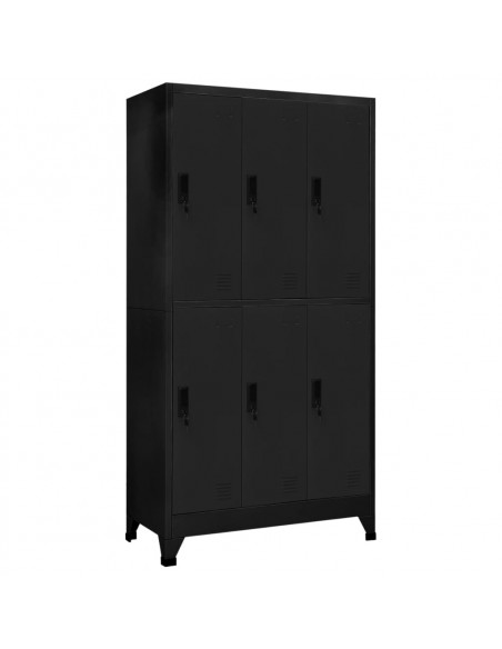 Armadietto con Serratura Nero 90x45x180 cm in Acciaio