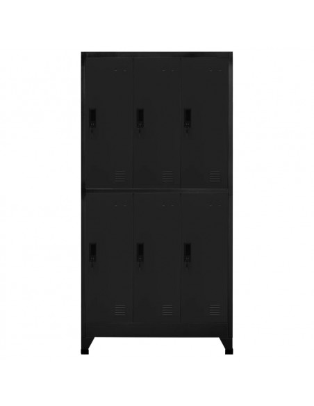 Armadietto con Serratura Nero 90x45x180 cm in Acciaio