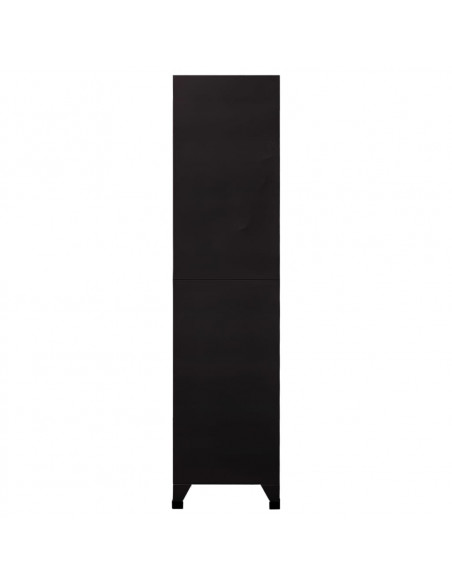 Armadietto con Serratura Nero 90x45x180 cm in Acciaio