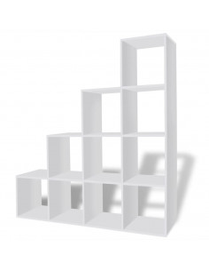 Libreria / Scaffale Espositore a Scala 142 cm Bianco 2
