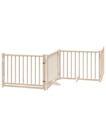 Cancello per Cani Porta Pieghevole 10 Pannelli 800 cm in Pioppo