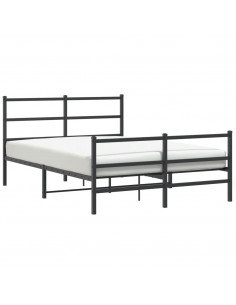 Giroletto con Testiera e Pediera Metallo Nero 135x190 cm 2