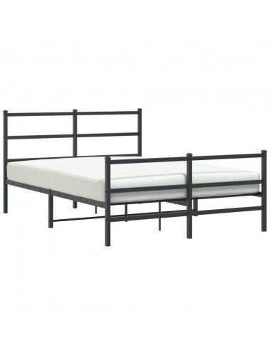 Giroletto con Testiera e Pediera Metallo Nero 135x190 cm