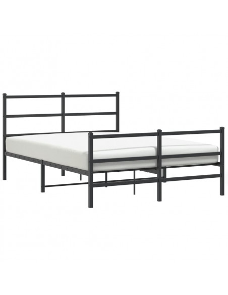 Giroletto con Testiera e Pediera Metallo Nero 135x190 cm