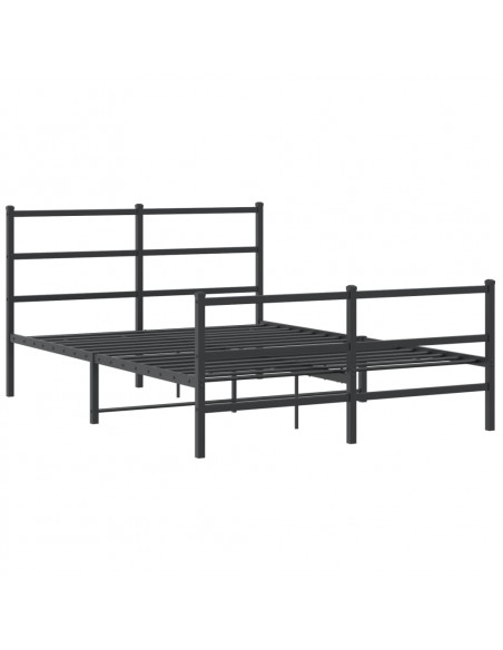 Giroletto con Testiera e Pediera Metallo Nero 135x190 cm