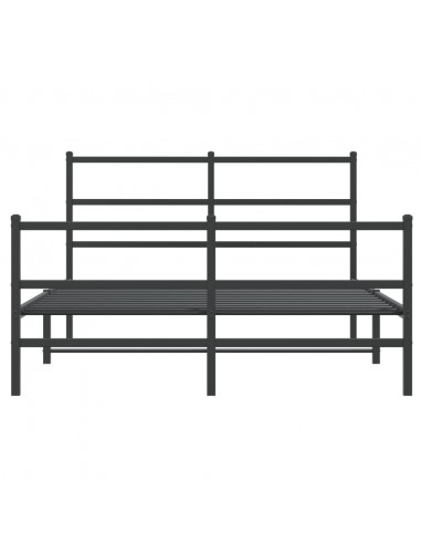 Giroletto con Testiera e Pediera Metallo Nero 135x190 cm