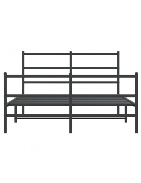 Giroletto con Testiera e Pediera Metallo Nero 135x190 cm