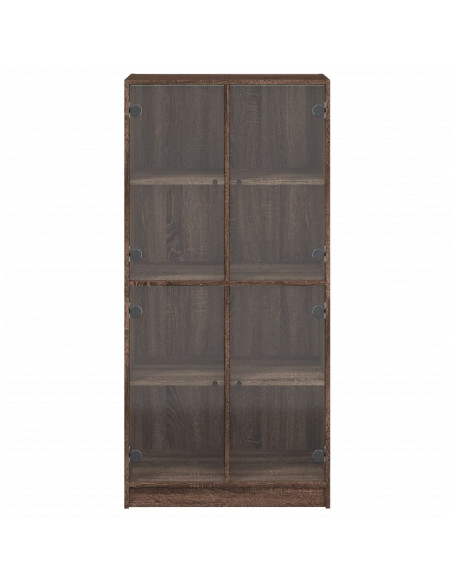 Credenza con Ante Rovere Marrone 68x37x142 cm Legno Multistrato