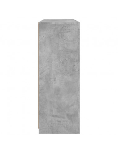 Credenze con Luci LED 3 pz Grigio Cemento in Legno Multistrato