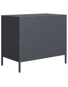 Credenza Antracite 68x39x58,5 cm in Acciaio Laminato a Freddo 2