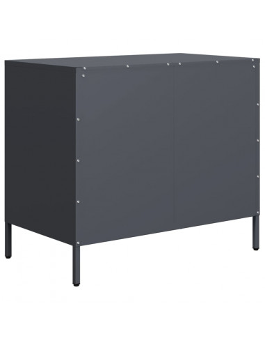 Credenza Antracite 68x39x58,5 cm in Acciaio Laminato a Freddo