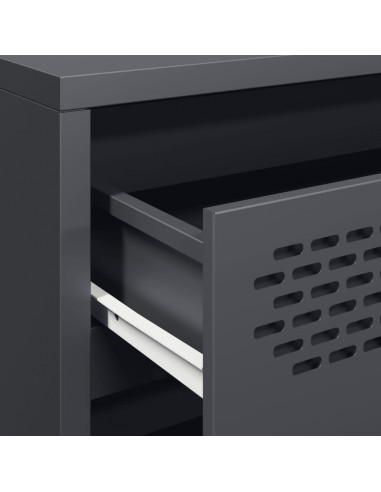 Credenza Antracite 68x39x58,5 cm in Acciaio Laminato a Freddo