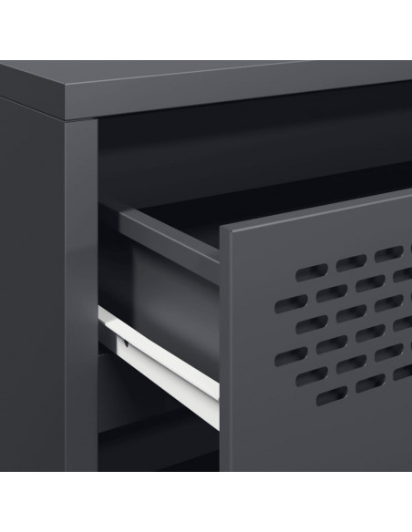 Credenza Antracite 68x39x58,5 cm in Acciaio Laminato a Freddo