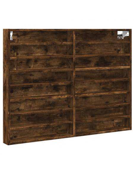 Armadietto Vetrina Rovere Fumo 100x8,5x75 cm Legno Multistrato