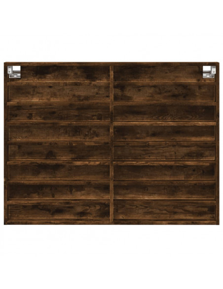 Armadietto Vetrina Rovere Fumo 100x8,5x75 cm Legno Multistrato