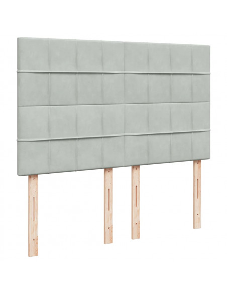 Giroletto a Molle con Materasso Grigio Chiaro 140x200cm Velluto