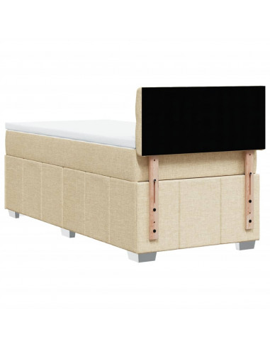 Giroletto a Molle con Materasso Crema 90x190 cm in Tessuto