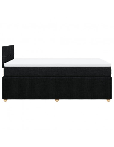 Giroletto a Molle con Materasso Nero 120x200 cm in Tessuto