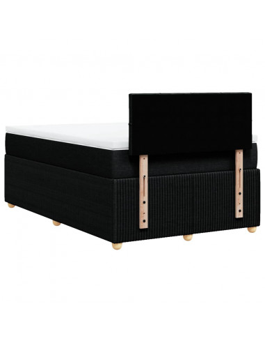 Giroletto a Molle con Materasso Nero 120x200 cm in Tessuto